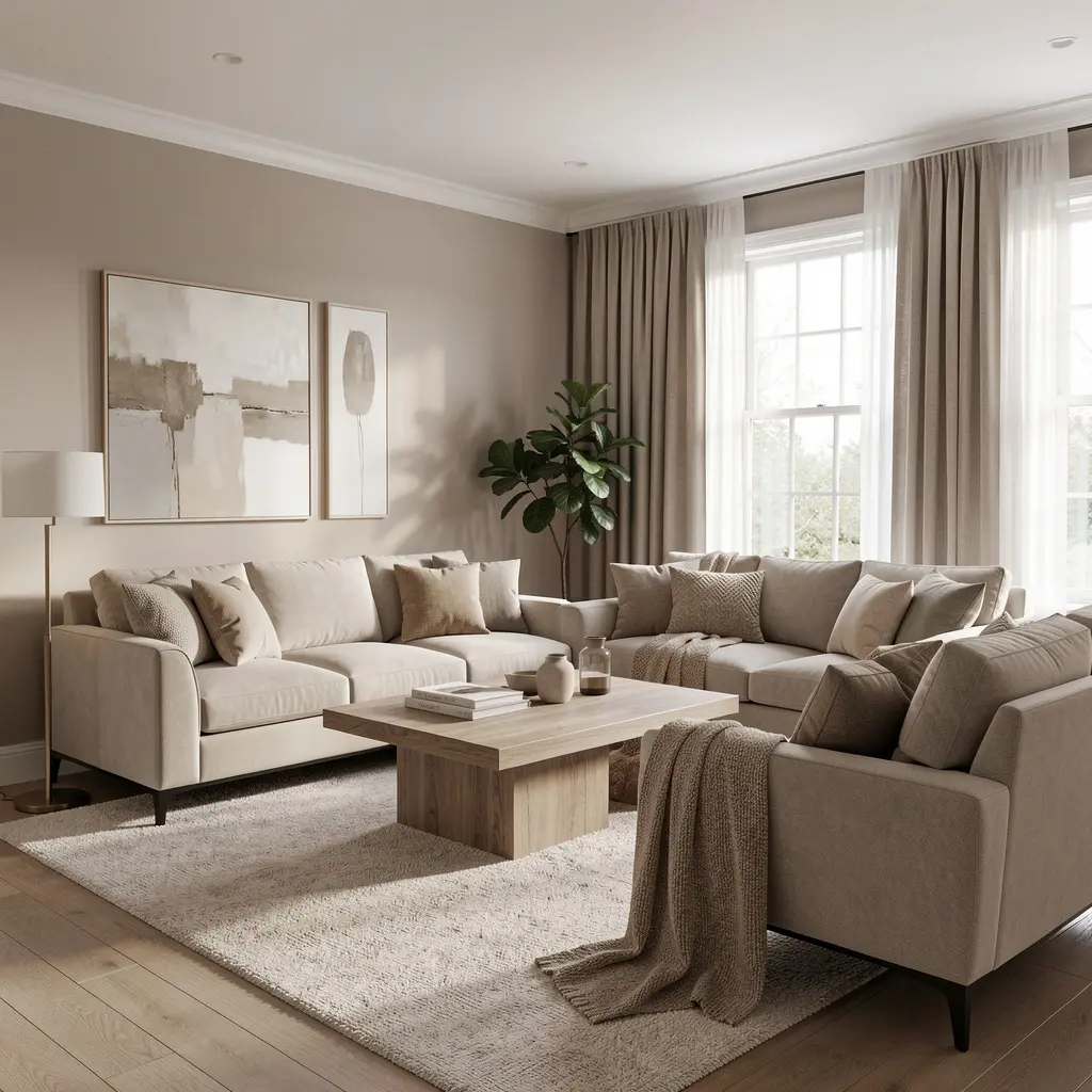 Professionally staged living room